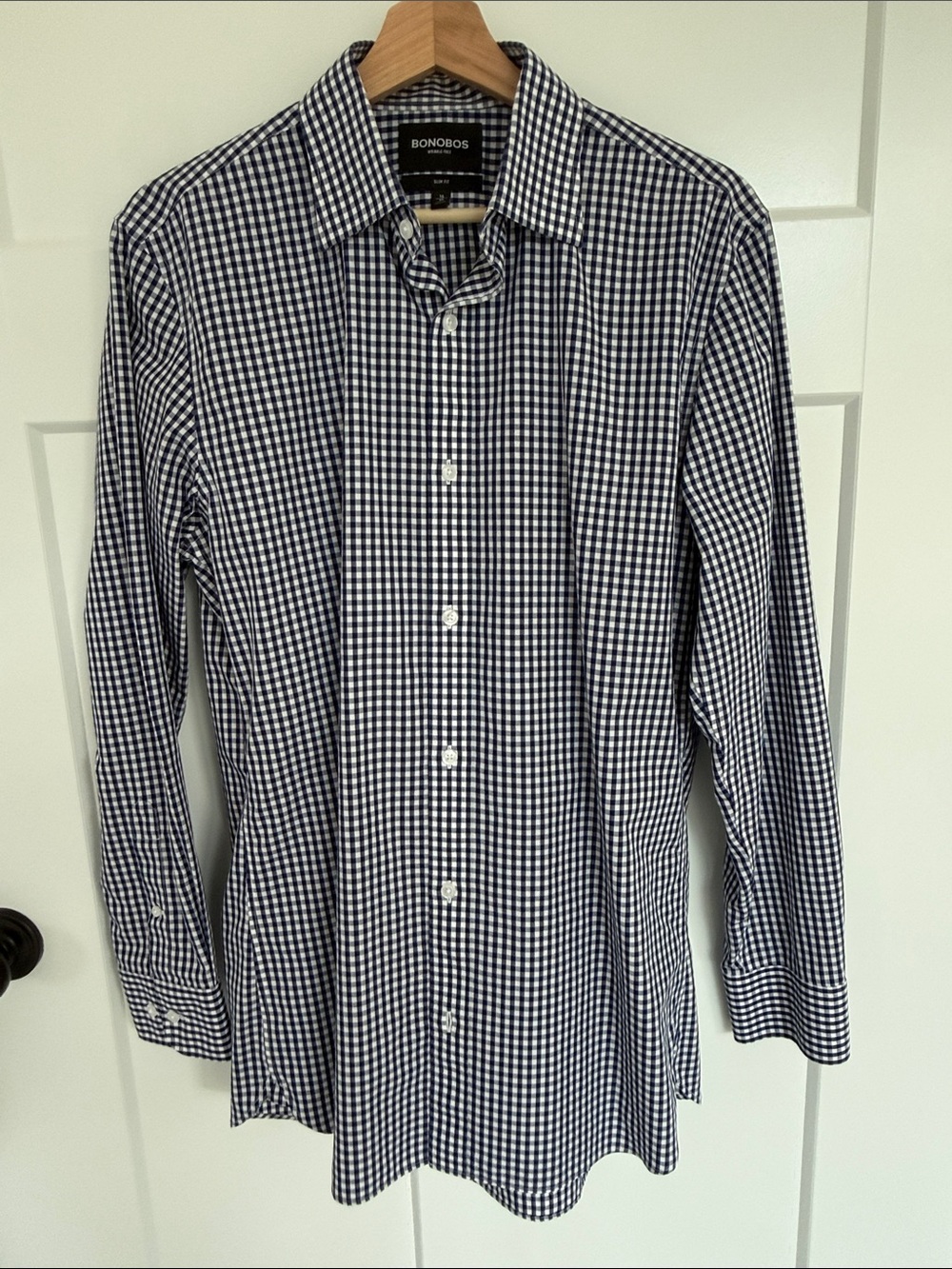 Bonobos Navy & White Gingham Dress Shirt